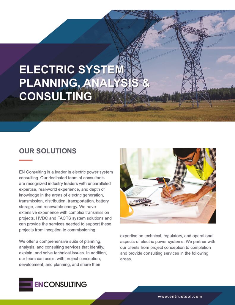 Electric System Planning, Analysis, and Consulting