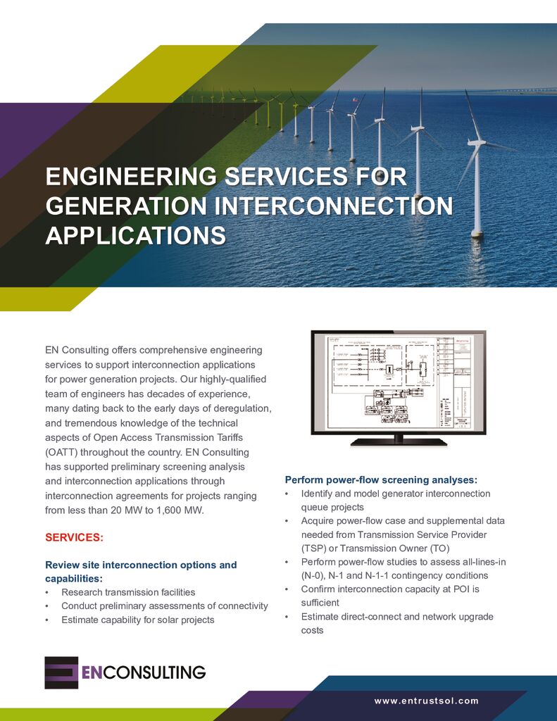 Engineering Services for Generation Interconnection Applications