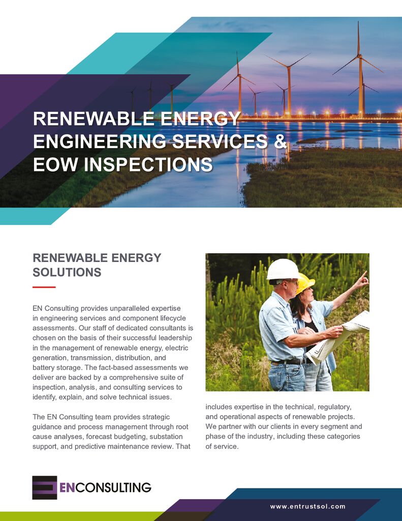 Renewable Energy Engineering Services and EOW Inspections