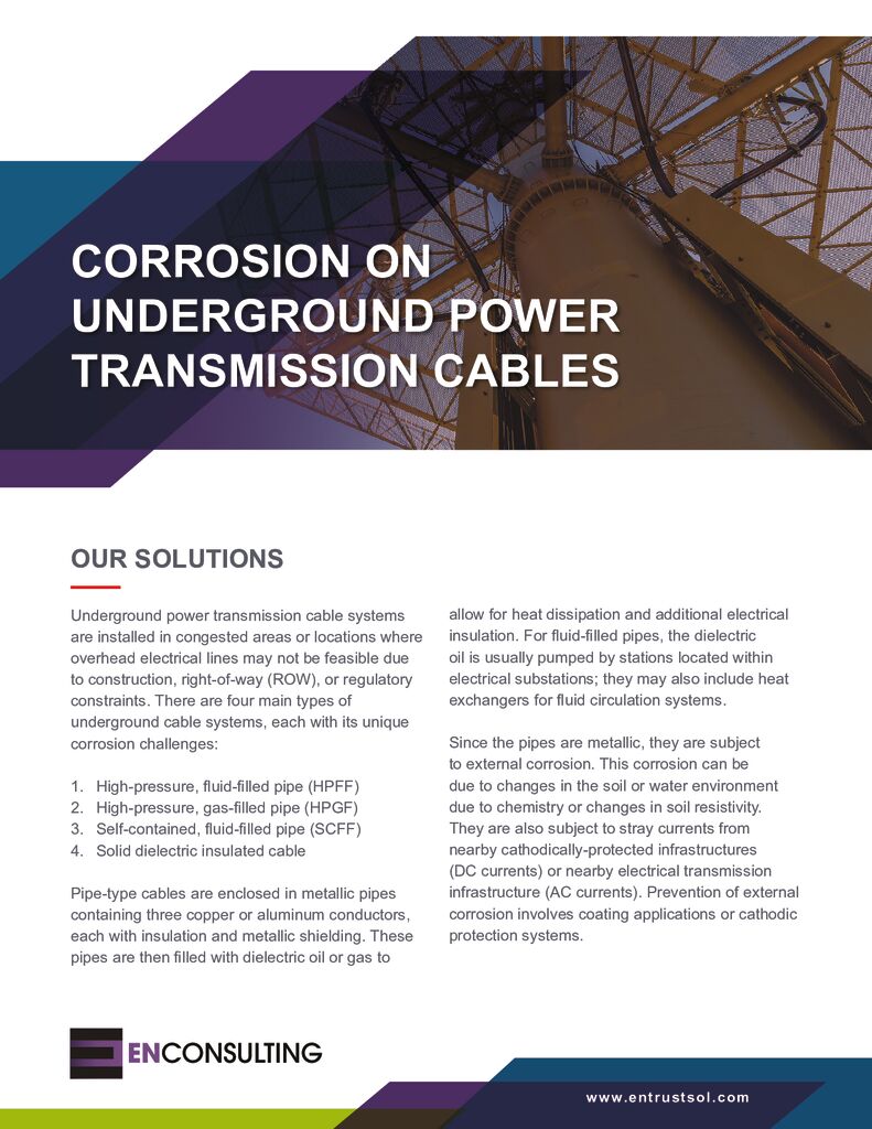 Corrosion on Underground Power Transmission Cables