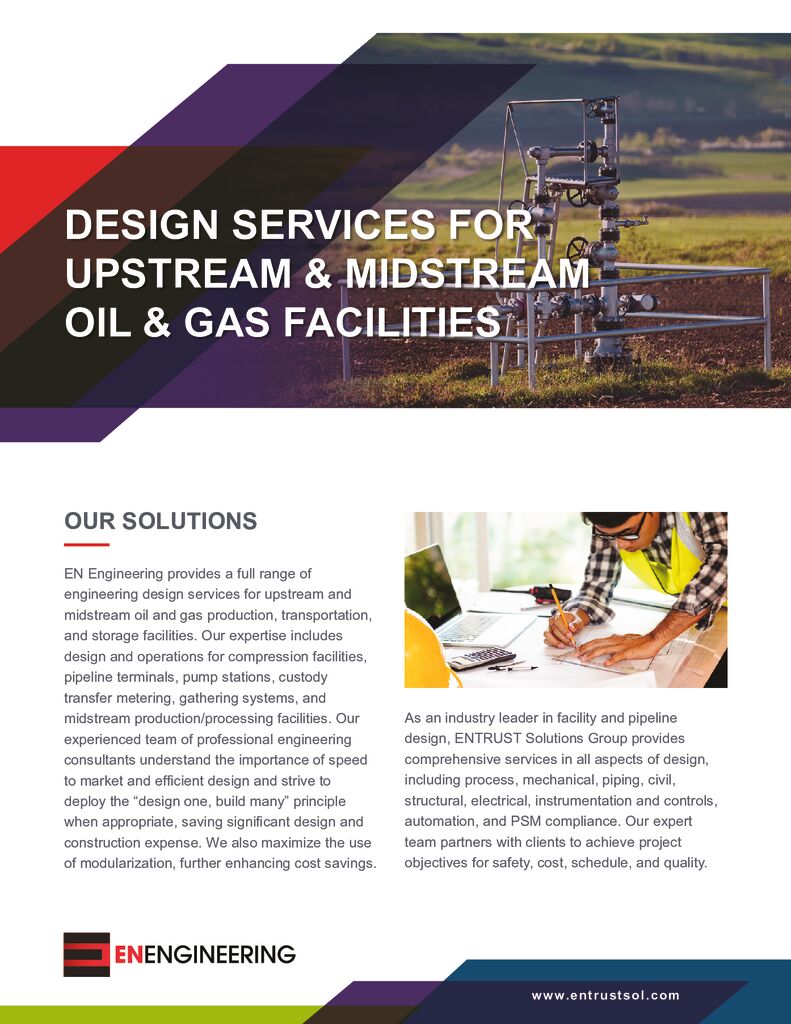 Design Services for Upstream Midstream Oil Gas Facilities
