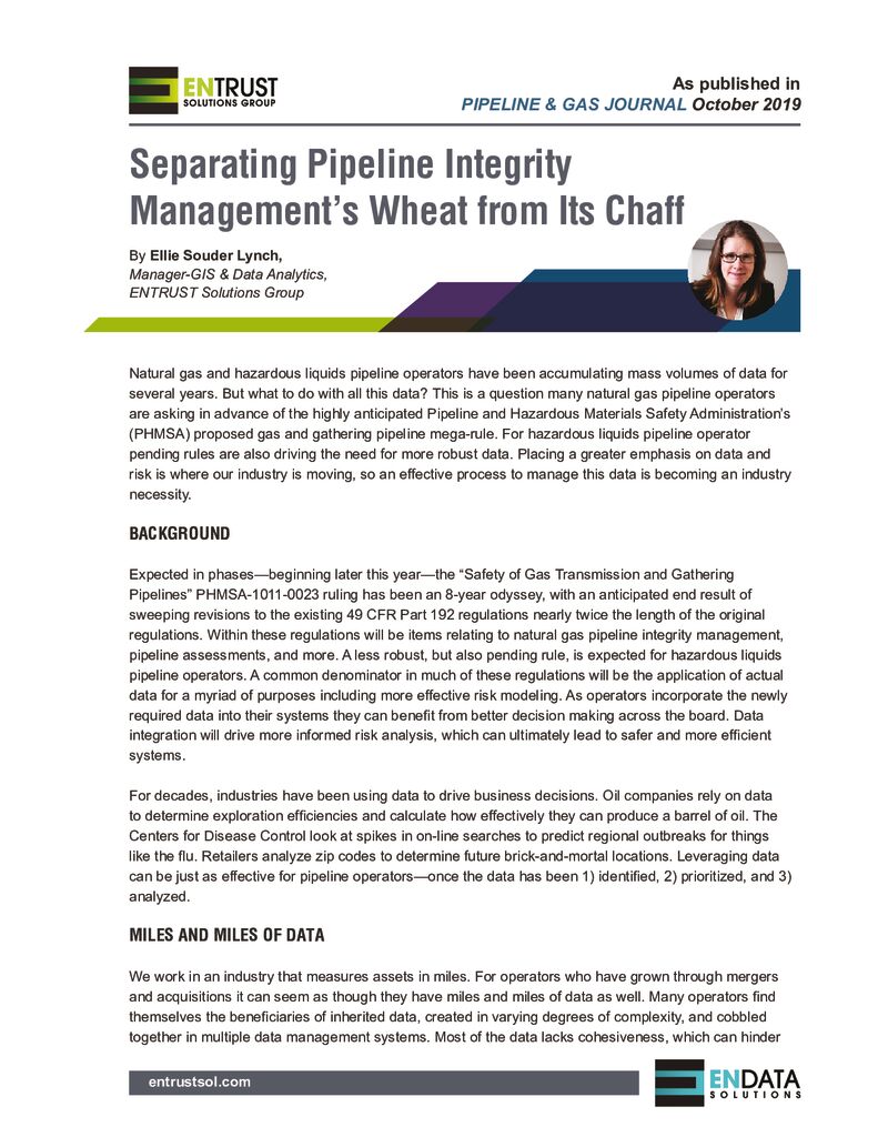 Separating Pipeline Integrity Management’s Wheat from Its Chaff